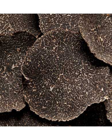 Fresh black truffle slices