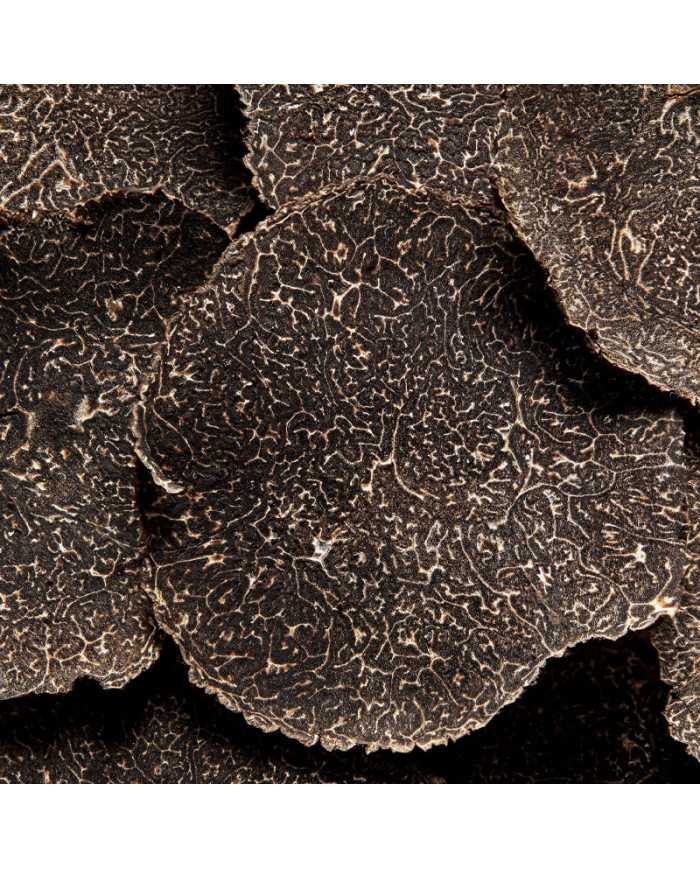 Fresh black truffle slices