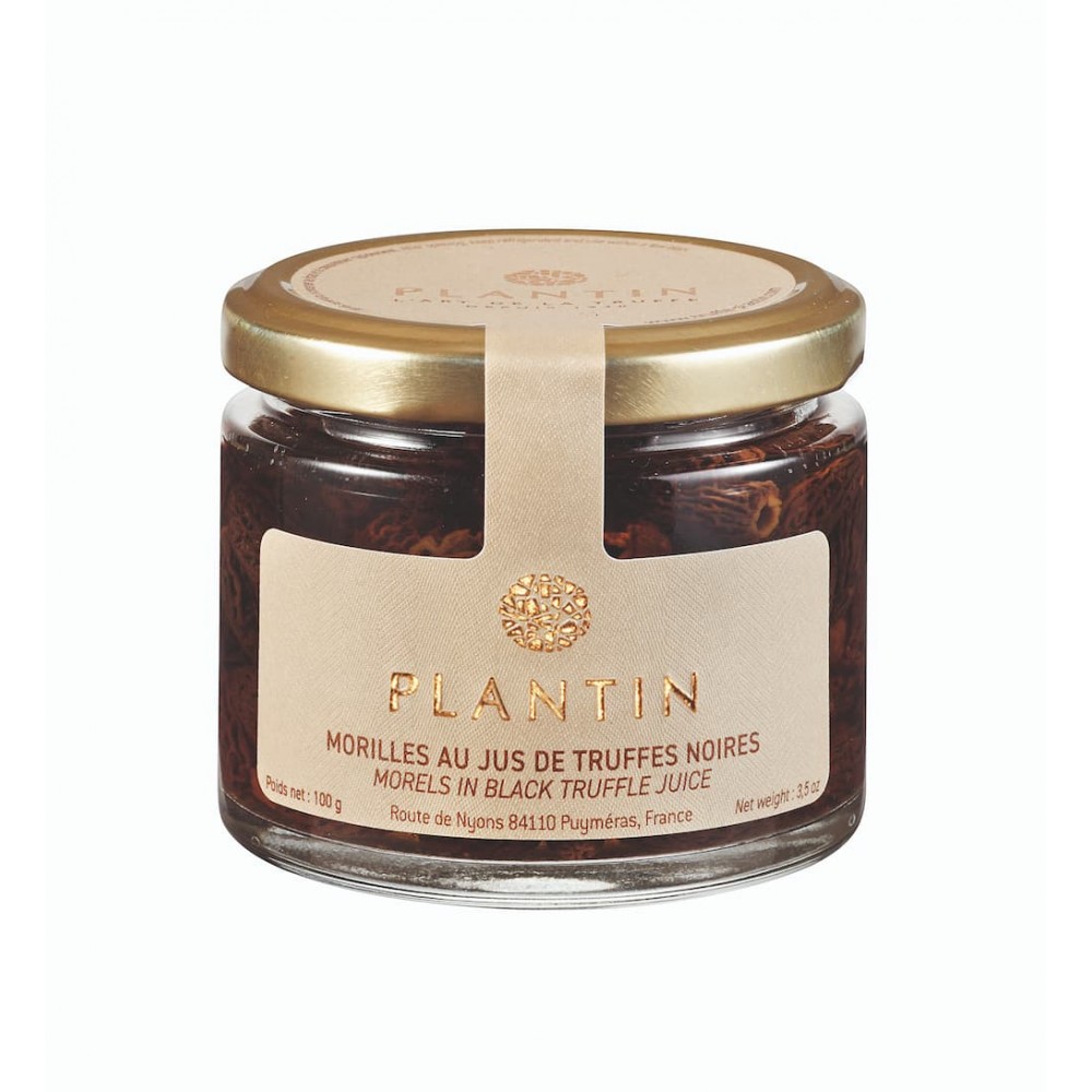 Rehydrierte Morcheln mit Saft von schwarzen Trüffeln Rehydrierte Morcheln mit Saft von schwarzen Trüffeln