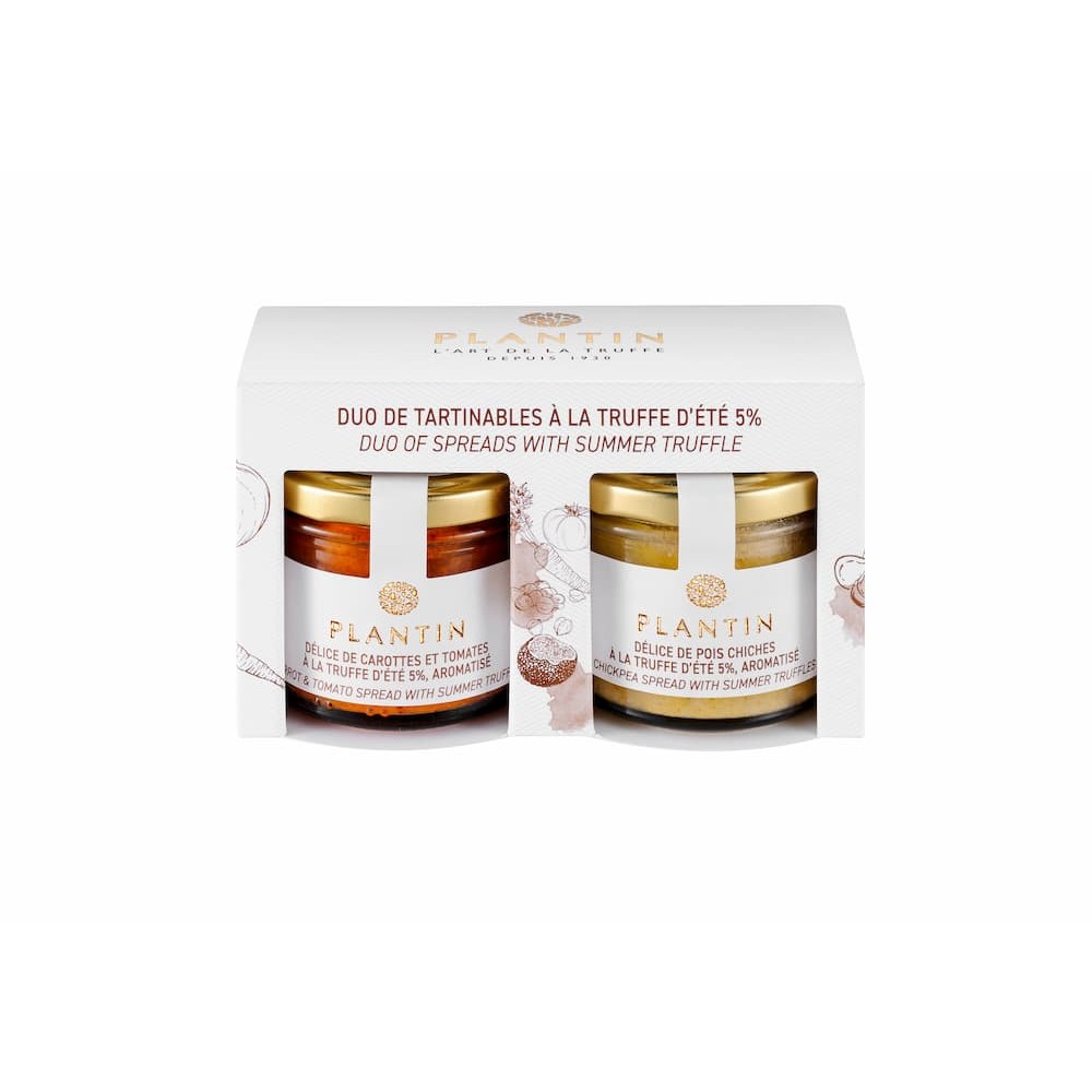 Duo von Karotten und Tomaten und Kichererbsen mit Sommertrüffel Duo von Karotten und Tomaten und Kichererbsen mit Sommertrüffel