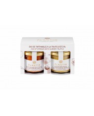 Duo of carrots and tomato spread & chickpea spread, both flavoured with summer truffle Duo of carrots and tomato spread & chickpea spread, both flavoured with summer truffle