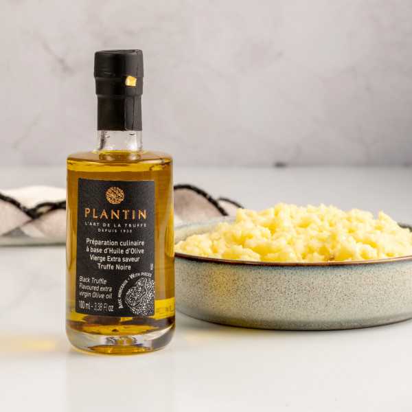 Huile d'olive vierge extra aromatisée truffe noire avec morceaux - 100ml