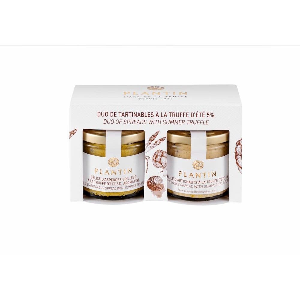 Duo asperges grillées & artichauts à la truffe d'été Duo asperges grillées & artichauts à la truffe d'été