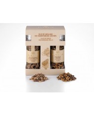 Duo aus getrockneten Pilzen in der Mühle Duo aus getrockneten Pilzen in der Mühle