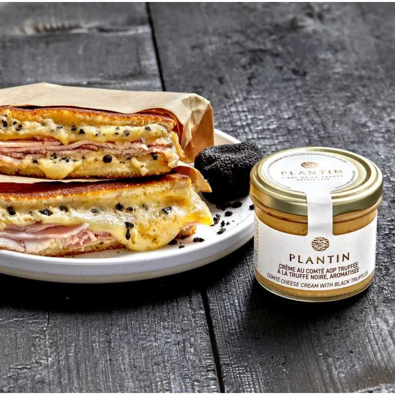 Creme mit Comté AOP mit schwarzer Trüffel, aromatisiert Creme mit Comté AOP mit schwarzer Trüffel, aromatisiert