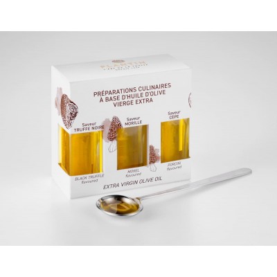 Trio of extra-virgin olive oils Trio of extra-virgin olive oils