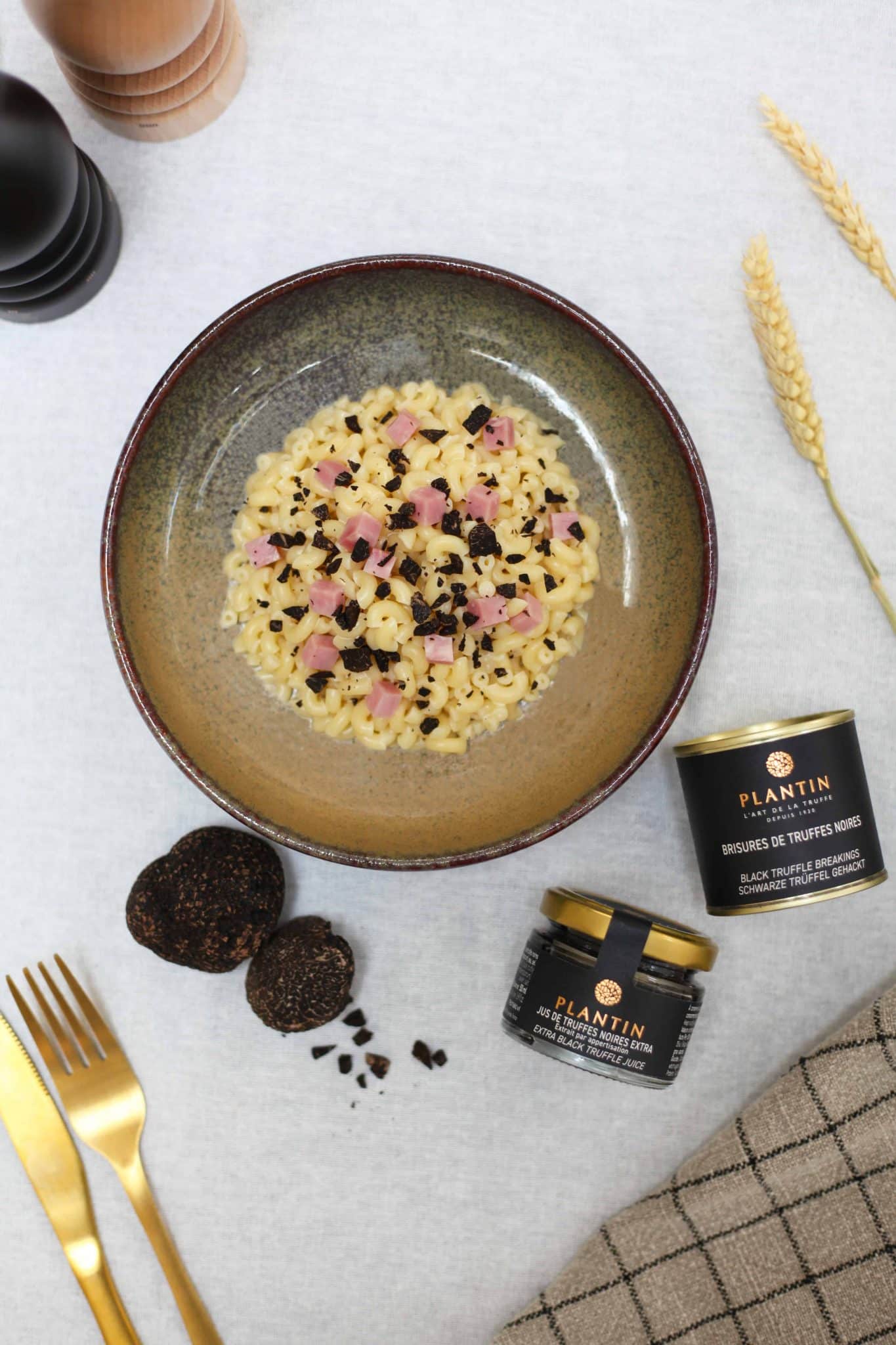 Coquillettes au jambon et à la truffe - Magazine Plantin