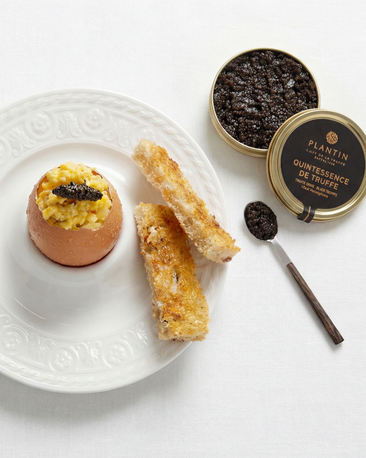 Saint-Jacques truffe noire Plantin marinées au jus de truffe