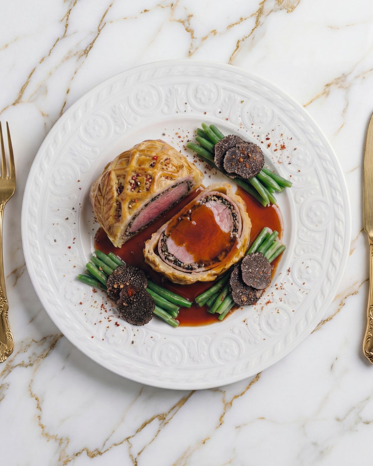 Saint-Jacques truffe noire Plantin marinées au jus de truffe